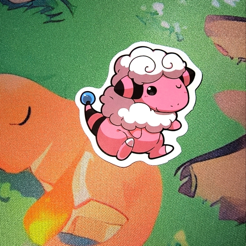 Pokemon Pink and White Mareep Sticker